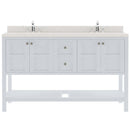 Modern Fittings Winterfell 60" Double Bath Vanity with Dazzle White Quartz Top and Square Sinks