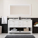 Modern Fittings Winterfell 60" Double Bath Vanity with Dazzle White Quartz Top and Square Sinks