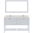 Modern Fittings Winterfell 60" Double Bath Vanity with Dazzle White Quartz Top and Square Sinks