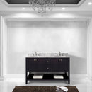 Modern Fittings Winterfell 60" Double Bath Vanity with White Marble Top and Round Sinks