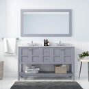 Modern Fittings Winterfell 60" Double Bath Vanity with White Marble Top and Round Sinks