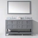 Modern Fittings Winterfell 60" Double Bath Vanity with White Marble Top and Round Sinks