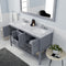 Modern Fittings Winterfell 60" Double Bath Vanity with White Marble Top and Round Sinks