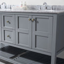 Modern Fittings Winterfell 60" Double Bath Vanity with White Marble Top and Round Sinks