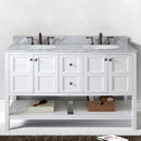 Modern Fittings Winterfell 60" Double Bath Vanity with White Marble Top and Round Sinks