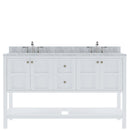 Modern Fittings Winterfell 60" Double Bath Vanity with White Marble Top and Round Sinks