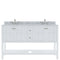 Modern Fittings Winterfell 60" Double Bath Vanity with White Marble Top and Round Sinks