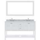 Modern Fittings Winterfell 60" Double Bath Vanity in Espresso with White Marble Top and Round Sinks Faucets