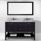 Modern Fittings Winterfell 60" Double Bath Vanity with White Marble Top and Square Sinks