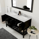 Modern Fittings Winterfell 60" Double Bath Vanity with White Marble Top and Square Sinks