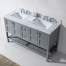 Modern Fittings Winterfell 60" Double Bath Vanity with White Marble Top and Square Sinks