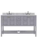 Modern Fittings Winterfell 60" Double Bath Vanity with White Marble Top and Square Sinks