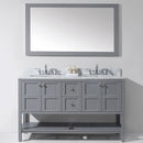 Modern Fittings Winterfell 60" Double Bath Vanity with White Marble Top and Square Sinks