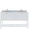 Modern Fittings Winterfell 60" Double Bath Vanity with White Marble Top and Square Sinks