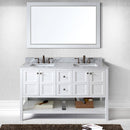 Modern Fittings Winterfell 60" Double Bath Vanity with White Marble Top and Square Sinks