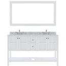 Modern Fittings Winterfell 60" Double Bath Vanity with White Marble Top and Square Sinks