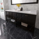 Modern Fittings Winterfell 72" Double Bath Vanity with Cultured Marble Quartz Top and Round Sinks Nickel Faucets