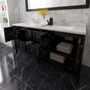 Modern Fittings Winterfell 72" Double Bath Vanity with Cultured Marble Quartz Top and Square Sinks Nickel Faucets