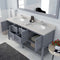 Modern Fittings Winterfell 72" Double Bath Vanity with Dazzle White Quartz Top and Round Sinks