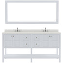 Modern Fittings Winterfell 72" Double Bath Vanity with Dazzle White Quartz Top and Round Sinks