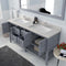 Modern Fittings Winterfell 72" Double Bath Vanity with Dazzle White Quartz Top and Square Sinks Nickel Faucets