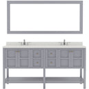 Modern Fittings Winterfell 72" Double Bath Vanity with Dazzle White Quartz Top and Square Sinks