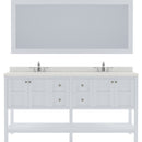 Modern Fittings Winterfell 72" Double Bath Vanity with Dazzle White Quartz Top and Square Sinks Nickel Faucets
