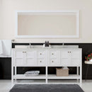Modern Fittings Winterfell 72" Double Bath Vanity with Dazzle White Quartz Top and Square Sinks