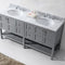 Modern Fittings Winterfell 72" Double Bath Vanity with White Marble Top and Round Sinks