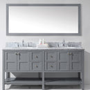 Modern Fittings Winterfell 72" Double Bath Vanity with White Marble Top and Round Sinks