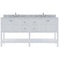 Modern Fittings Winterfell 72" Double Bath Vanity with White Marble Top and Round Sinks