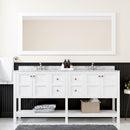 Modern Fittings Winterfell 72" Double Bath Vanity with White Marble Top and Round Sinks