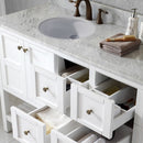 Modern Fittings Winterfell 72" Double Bath Vanity with White Marble Top and Round Sinks