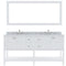 Modern Fittings Winterfell 72" Double Bath Vanity with White Marble Top and Round Sinks