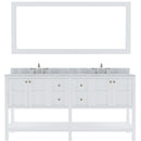 Modern Fittings Winterfell 72" Double Bath Vanity with White Marble Top and Square Sinks Nickel Faucets