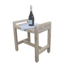 EcoDecor Coastal Vogue White Wash Eleganto 20" Teak Shower Stool with LiftAid Arms