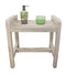 EcoDecor Coastal Vogue White Wash Eleganto 20" Teak Shower Stool with LiftAid Arms