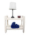 EcoDecor Coastal Vogue White Wash Eleganto 24" Teak Shower Stool with LiftAid Arms and Shelf