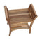 EcoDecor EarthyTeak Symmetry 24" Teak Shower Bench with Shelf and LiftAide Arms