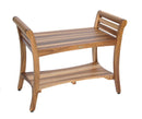 EcoDecor EarthyTeak Symmetry 29" Teak Shower Bench with Shelf and LiftAide Arms