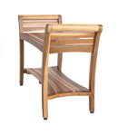 EcoDecor EarthyTeak Symmetry 29" Teak Shower Bench with Shelf and LiftAide Arms