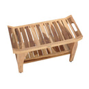EcoDecor EarthyTeak Tranquility 29" Teak Shower Bench with Shelf