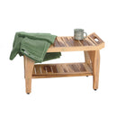 EcoDecor EarthyTeak Tranquility 29" Teak Shower Bench with Shelf