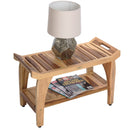 EcoDecor EarthyTeak Tranquility 29" Teak Shower Bench with Shelf