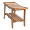 EcoDecor EarthyTeak Harmony 30" Teak Shower Bench with Shelf and LiftAide Arms