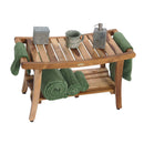 EcoDecor EarthyTeak Harmony 30" Teak Shower Bench with Shelf and LiftAide Arms