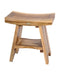 EcoDecor EarthyTeak Serenity 18" Eastern Style Shower Stool with Shelf