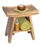 EcoDecor EarthyTeak Serenity 18" Eastern Style Shower Stool with Shelf
