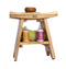 EcoDecor EarthyTeak Serenity 18" Eastern Style Shower Stool with Shelf
