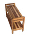 EcoDecor EarthyTeak Classic 35" Shower Bench with Shelf and LiftAide Arms